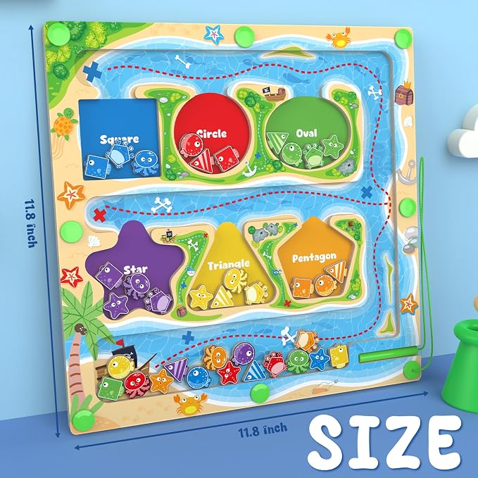 MTYOKILN Magnetic Color & Shape Maze - Montessori Toys for 3 4 5 Year Old | Color and Shape Sorting Toy, Montessori Toys for Kids Boys Girls Gifts Ages 3+, Preschool Learning Activities