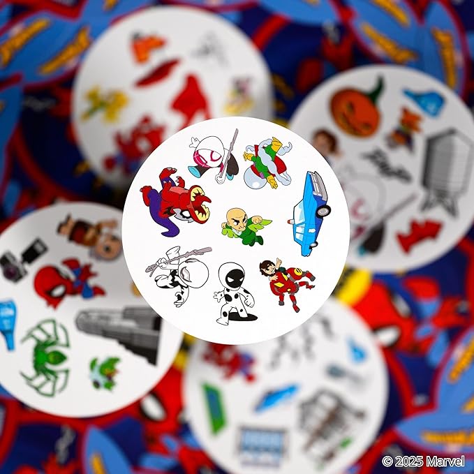 Zygomatic Spot It! Spiderman Card Game (Eco-Blister) | Fast-Paced Matching Featuring 5 Mini-Games, Travel-Friendly Family Fun for Kids & Adults, Ages 6+, 2-8 Players, 10 Mins