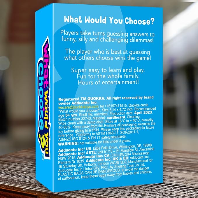 Board Games for Kids 8-12 – Family Games for Kids and Adults for Family Night – What Would You Choose – 500+ Questions – Fun Travel Learning Trivia Cards for 5-7 - Boardgames for Teens 9-10 Years Old