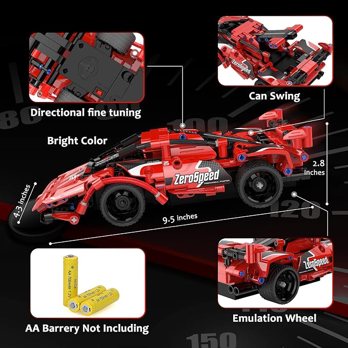 STEM Building Toys for Kids, Remote Control Racer Car Engineering Kits | 2 IN 1 Racecar Construction Toys, Early Learning Building Blocks, Christmas Birthday Gift for Boys Ages 6 7 8 9 10 11 12+