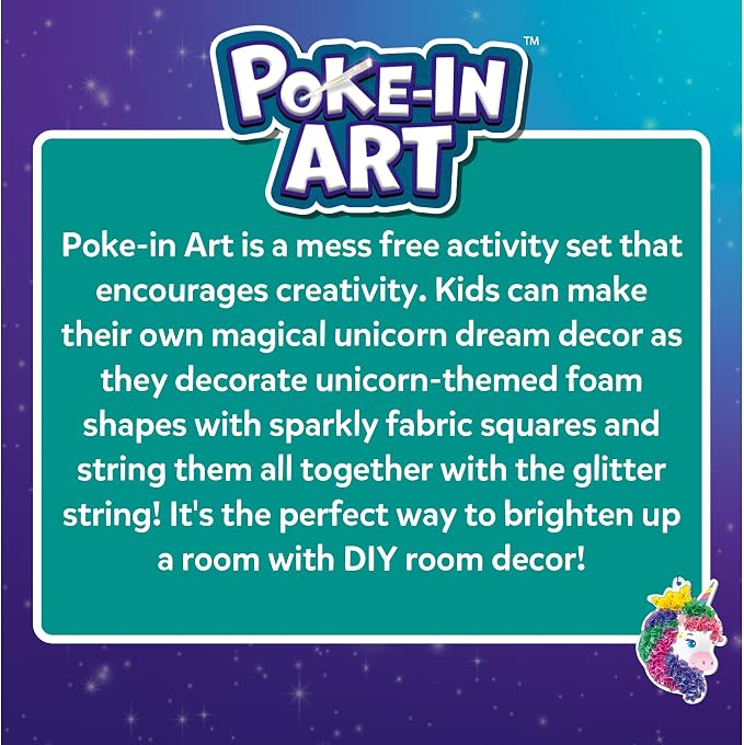 Skillmatics Poke-in Art – Magical Unicorns, Wood Craft Kit, Gift for Kids | Dream Decor, DIY Mess-Free Fun, Fine Motor Skills for Kids, Screen-Free, Travel Activity, Boys & Girls Ages 4, 5, 6, 7, 8, 9