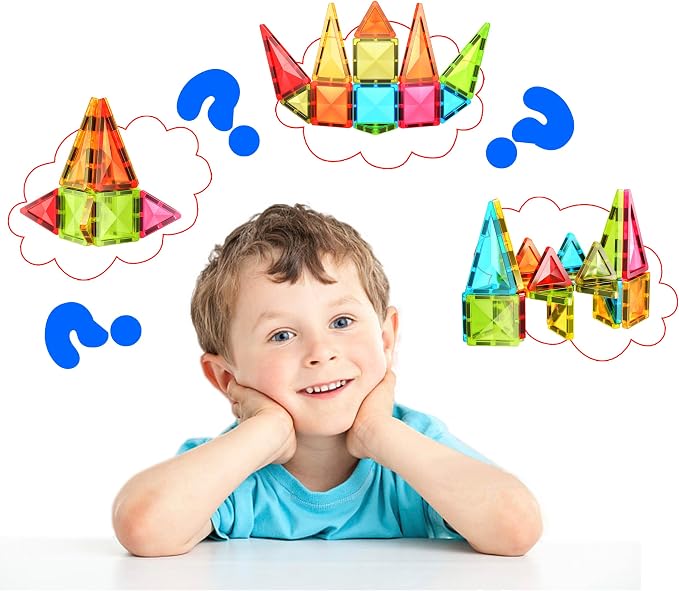 PicassoTiles Magnetic Tile 24pc Mini Diamond Magnetic Building Blocks Set Travel Size STEM Educational Construction Toy Portable Hands On Learning Creative Open Ended Play for Kids Ages 3 Plus PTM24