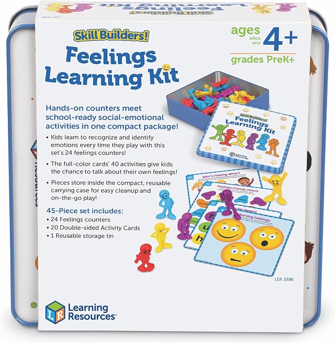 Learning Resources Skill Builders Feelings Learning Kit | SEL Activities, Social Skills Activities For Kids, Talking Flash Cards For Toddlers, Toddler Toy