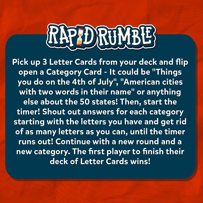 Skillmatics Rapid Rumble – A Trip Around The 50 States Board Game for Kids | Fast-Paced Game for Kids, Teens & Adults, Fun for Family Game Night & Educational Toy, Gifts for Ages 8, 9, 10 & Up