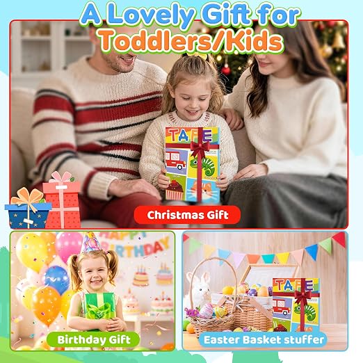 Tape Activity Books for Kids Ages 3-5, Airplane Travel Activities for Kid | Roadtrip Essential Preschool Learning Activity Preschool Classroom Must Have Supplies Quiet Toy Gifts for Toddlers Girls Boys