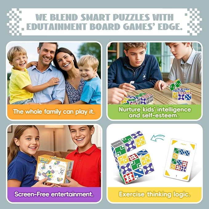 BBnote Matching Puzzle Game for Kids & Adults, Family Board Games Block for Boys & Girls Ages 6-8 8-12, 3+ Player Card Puzzles for Children 6+ Year Olds