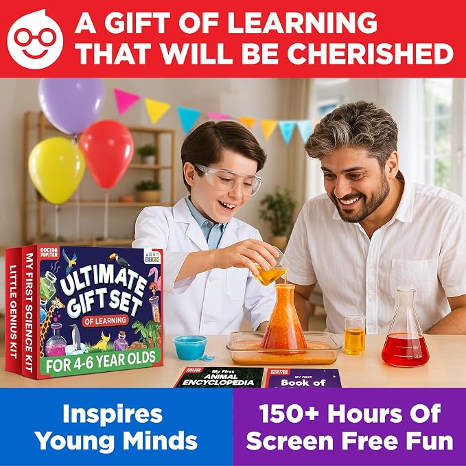 Doctor Jupiter Ultimate Gift Set of Learning for Kids Ages 4-6 | Birthday Gift Ideas for Boys & Girls 4, 5, 6, 7, 8 Year Olds, Science Kits for Kids Ages 5-7, STEM Educational Toys