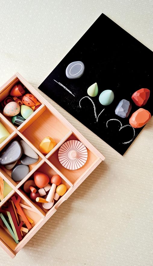 Tender Leaf Toys My Forest Floor - Wooden Open-Ended Tinker Tray Creative Play Box with Removable Compartments - Montessori Toy for Imaginative Play - Age 3+