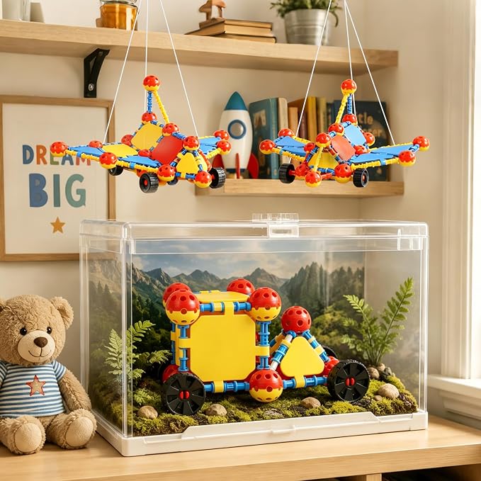 160 Pcs STEM Building Toys for Kids,Educational Engineering Blocks Kits for 4 5 6 7 8+ Year Old Boys & Girls with Storge Box,Learning Toys Sets & Birthday Gift for Toddlers