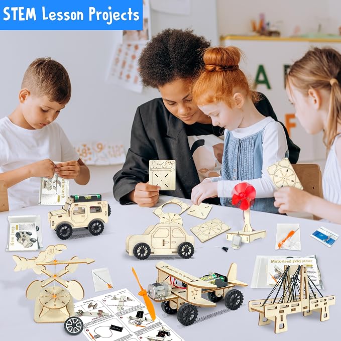 kortes 24Pack STEM Kits for Kids Classroom, Science Building Project Craft for Ages 8 9 10 11 12, 3D Wooden Model Kit, STEM Toys for Boys Girls Birthday Gifts Party Favors School Exchange Gifts