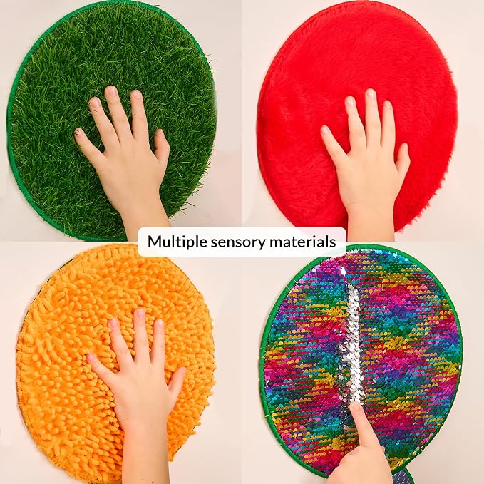 Sensory Wall Panel for Kids | Touch, Feel & Learn | Caterpillar Sensory Room Toys | Activity Play Panels | Wall Busy Board | Calm Down Corner Equipment | Flip Sequin Fabric | For Autism, ADHD, Anxiety