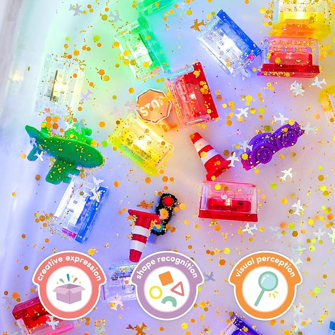 Glo Pals Fun Fillers, Sensory & Mini Toys for Kids, Explore & Learn, 3 Pack | Reusable Sensory Fillers For Slime, Jars, Bins and Dough, Sparks Imagination for Toddler and Kids