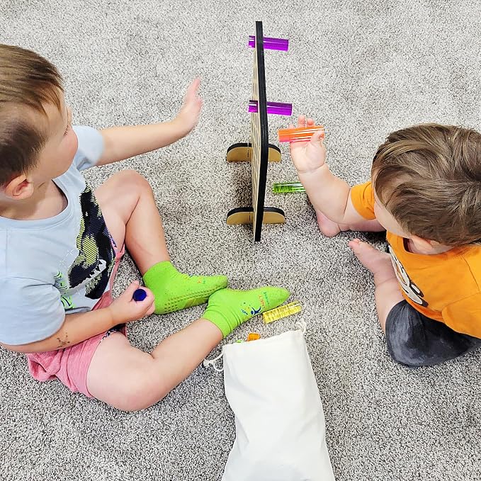 Rainbow Peg Board | Montessori Shape and Color for Kids | Wooden and Acrylic Manipulatives Materials