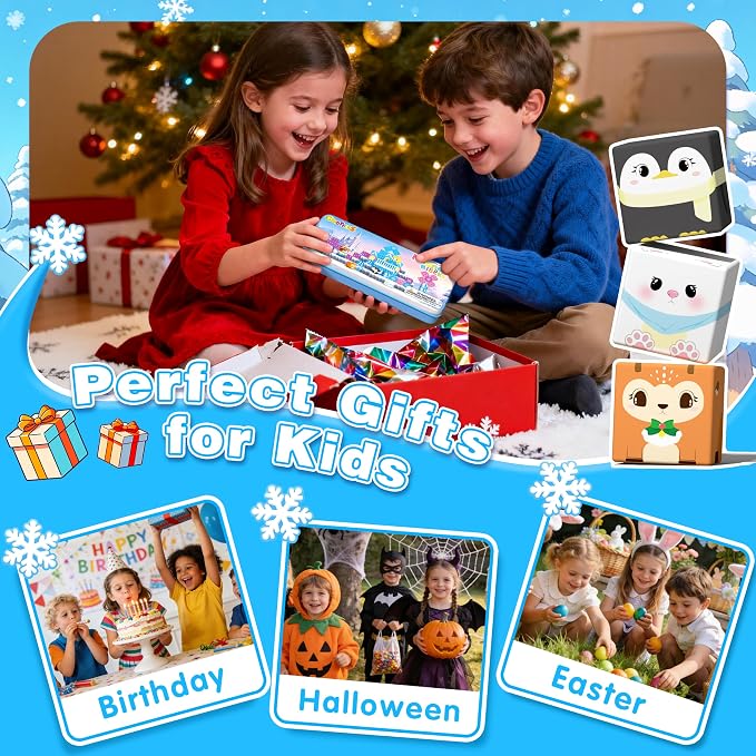 Goodtiles Mini Magnetic Blocks Travel Toys for Kids Ages 3-8 Boys Girls | Ice castle. PP plastic, 40PCS, for gift