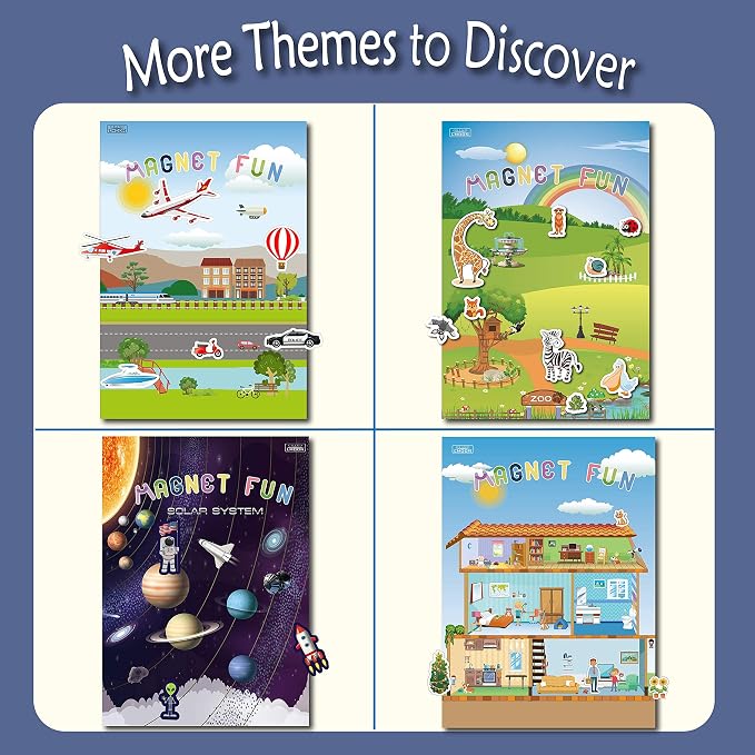 Magnetic Portable Playboard Cars Planes Boats Airport Country Farm Vehicles (39 Pcs)