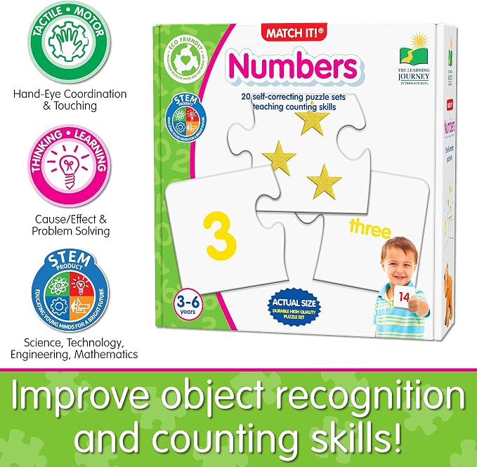 The Learning Journey: Match It! - Numbers - Self-Correcting Number & Counting Puzzles, Multicolor (116432)