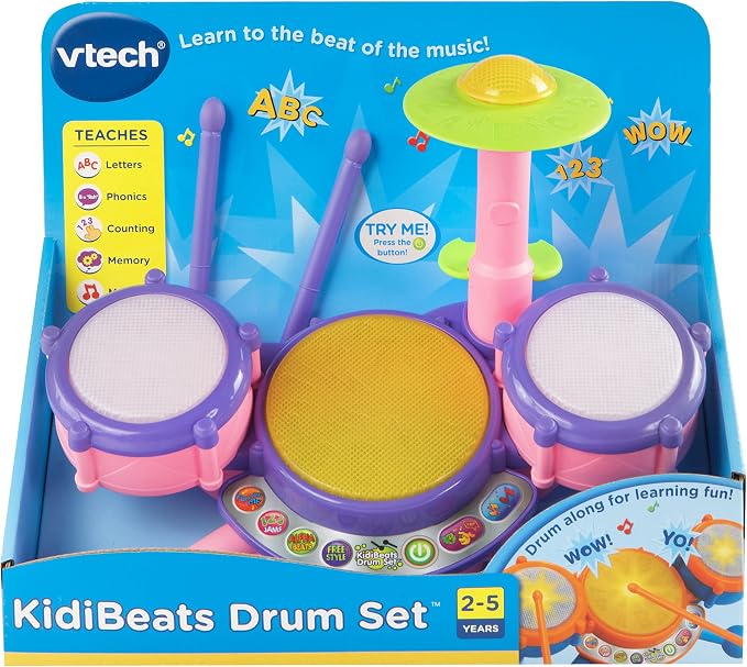 VTech KidiBeats Drum Set, Pink
