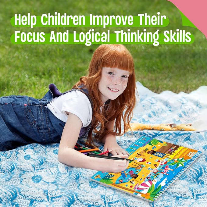 SpriteGru Search & Find Book, 30 Different Themes 32 Pages Activities Book, Montessori Learning Toy Educational Game Autism Sensory Toys for Preschool Girls and Boys