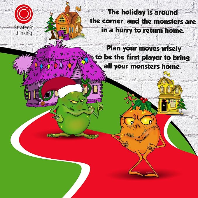 Kids Christmas Stocking Stuffers. Homebound Monsters Family Card Game,8-12 | Homebound Monsters Christmas Edition. Easy and fun strategic family card game. Small Stocking Stuffers for Kids 8-12 for two.