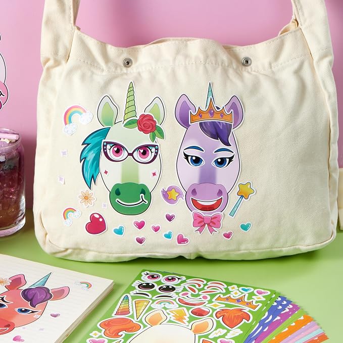 JOYIN 36PCS 9"x6" Make a face Stickers for Kids, Party Favors Kids Crafts, Make Your Own Fantasy Unicorn Stickers, Goodie Bags Stuffers, Classroom Rewards