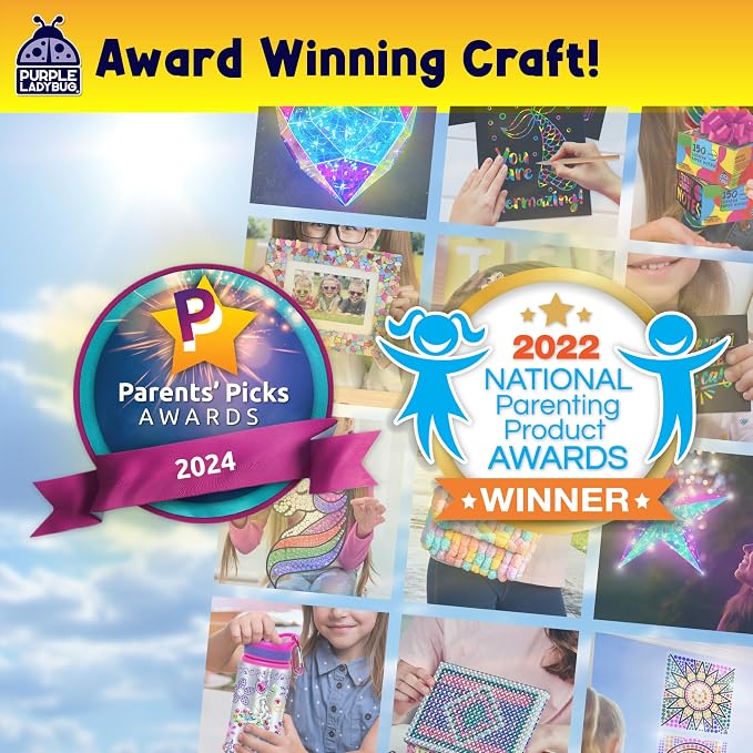 SunGemmers Suncatcher Kit for Kids Ages 5+, Peel & Stick Diamond Gem Art | Mess-Free Window Art Kit for Kids, Screen-Free Activity, Birthday Gifts for Girls, 3 Designs Summer Crafts