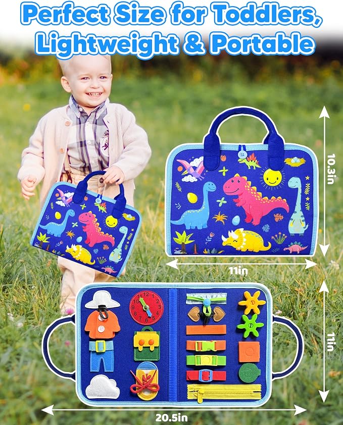 Walenty Busy Board Montessori Toys for Toddler Boy Birthday Gifts | Busy Book for Toddlers, Learning Educational Toy, Airplane Car Travel Toy, Fine Motor Skills Sensory Toys, Toddler Activities