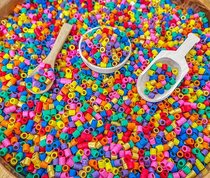 4 Cups of Rainbow Ditalini Pasta Sensory Bin Filler for Sensory Table