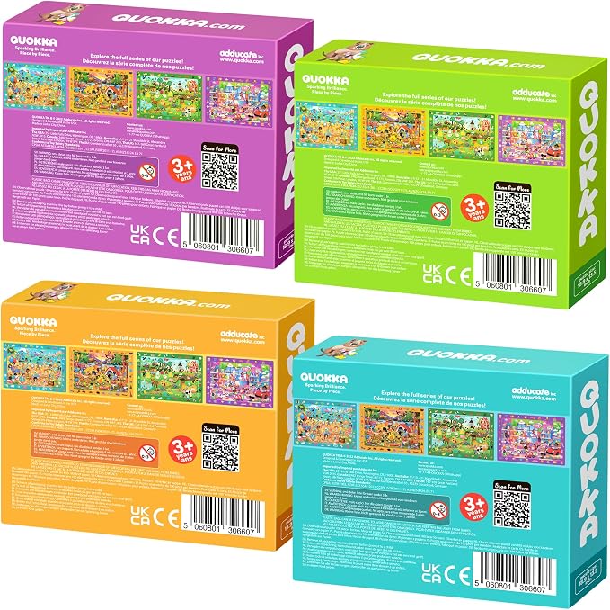 100 Piece Puzzles for Kids Ages 4-6 - 4 Jigsaw Kids Puzzles Ages 5-8 | Search and Find Artist-Crafted Illustrations with Daily Life, Hidden Objects - Educational Activity Puzzles for Kids Ages 4-8