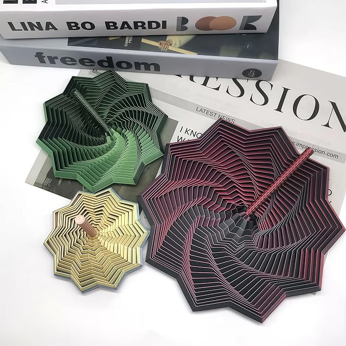 3D Printed Expanded Sensory Fidget Star - 2025 Sensory Fidget Star with Handle, Multi-Colored Whirling Spiral 3D Fidget Toy, Multiple Ways to Play for Adult Relieving Stress (Colorful A,6.7in)