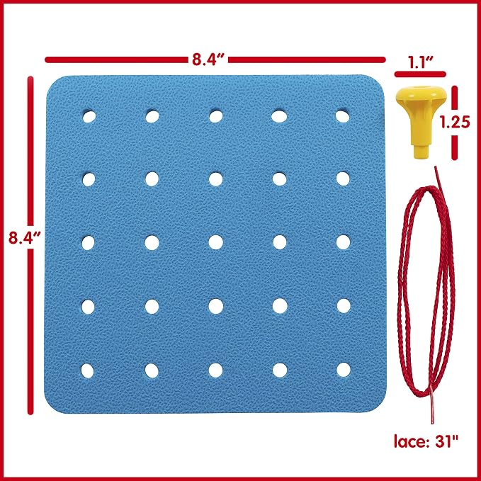 edxeducation Geo Pegs and Peg Board Set, 36 Pegs, 3 Shapes & 3 Laces | 6 Colors, Ages 18m+, Homeschool Supplies for Preschool Activities