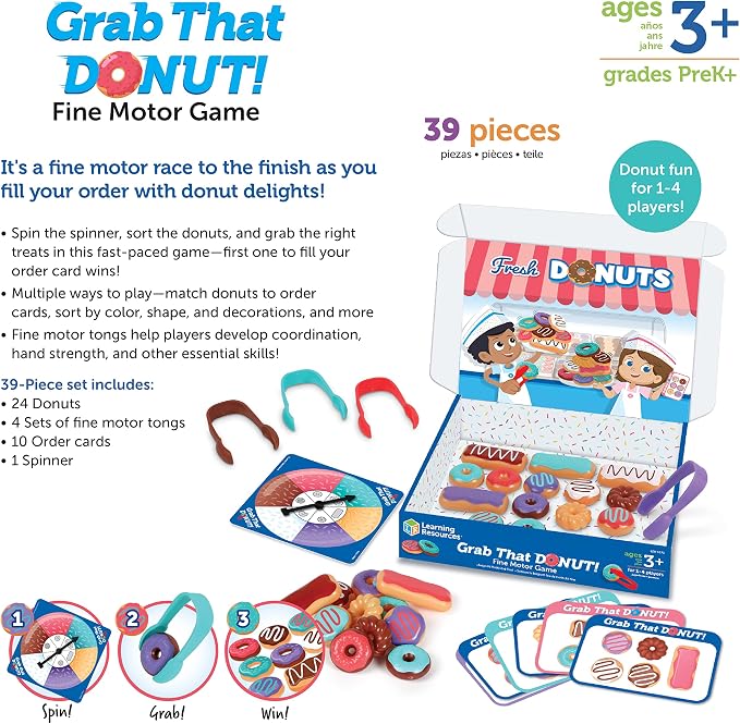 Learning Resources Grab That Donut Fine Motor Game