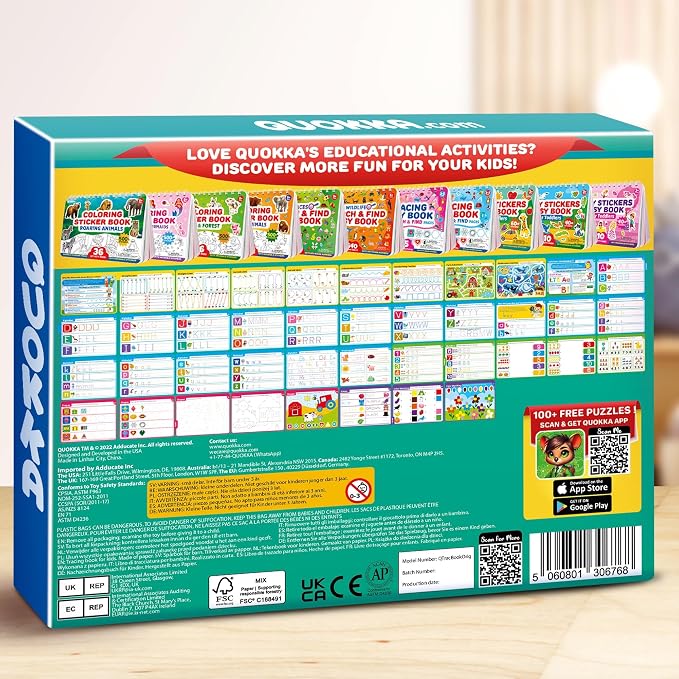 Tracing Books for Kids Ages 3-5 - Reusable Dry Erase Kids Activity Books | Writing Practice Workbook with Markers for Quiet Time Travel and Learning