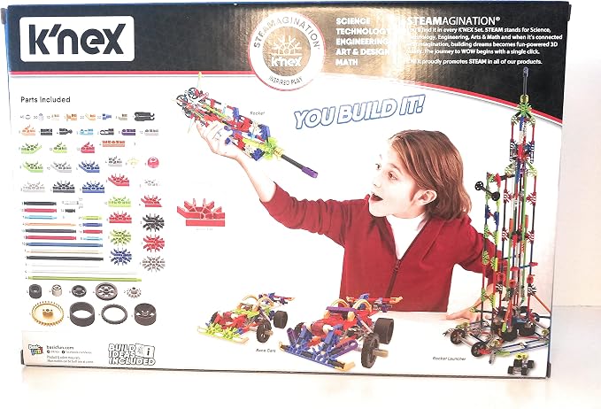 K'NEX 500 Piece Building Set, 7+ years | Ages 7 and Up, Open-Ended STEM Building Fun