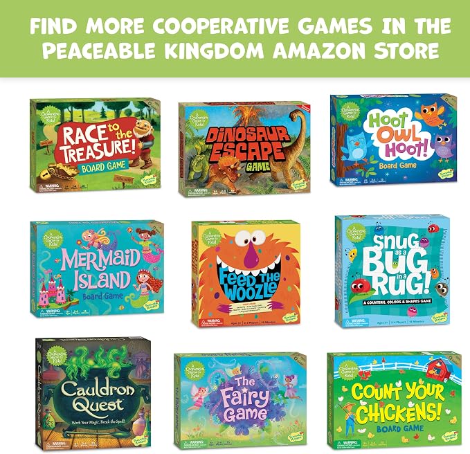 Peaceable Kingdom Race to the Treasure! Cooperative Path Building Game for 2 to 4 Kids Ages 5+