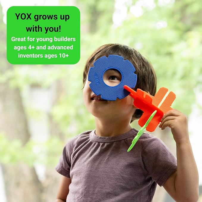 YOX Megabuilder, Creative Educational Building & Construction STEM Toy Set for Kids, Learning Toys for Children Ages 4-10, Boys & Girls Fun Gift, Classroom Supplies, 152 Parts, Storage Bin Included