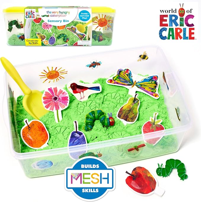 Creativity for Kids The Very Hungry Caterpillar Sensory Bin - Toddler Sensory Toys from The World of Eric Carle Books, Preschool Learning Activities and Fine Motor Toys for Toddlers (Ages 3+)