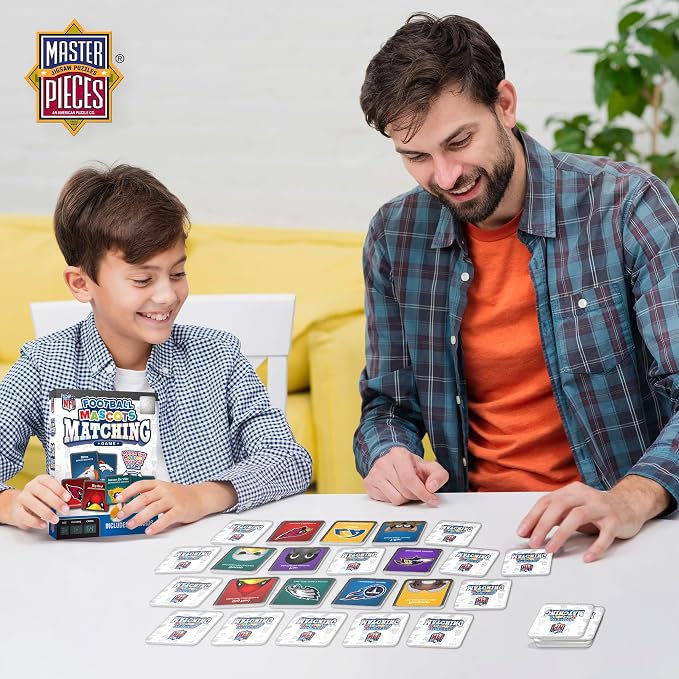 MasterPieces Sports Games - NFL Mascots Matching Game - Game for Kids and Family - Laugh and Learn