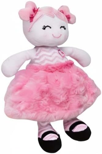 Baby Starters Plush 11 inches Snuggle Buddy Baby Doll, Marisa with Chevron Stripes, Pink