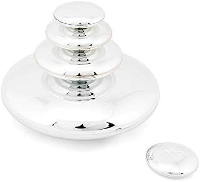 TTS Sensory Mirrored Stacking Pebbles, 20pc Silver Metallic Balance Stones | Loose Parts Play for Preschool & Classroom, Sort & Sequence Toy, Ages 10 Months+