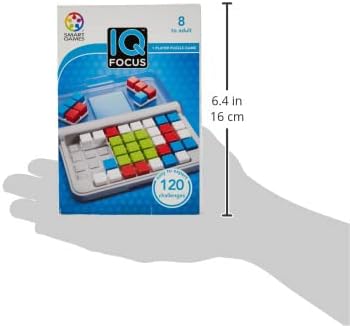 SmartGames IQ Focus – Color & Logic Puzzle with 120 Challenges – Compact Brain Teaser Game for Kids & Adults Ages 7+