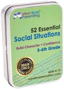 52 Essential Social Situations - Social Skills Activities for Kids (3-6th Grade) - Social Emotional Learning & Growth Mindset for Family, Classroom, Counseling - Conversation Card Games for Kids 8-12