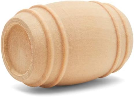 Wooden Pickle Barrel 1-5/8 Inch, Pack of 10, Small Unfinished Cargo Drums, Perfect for Miniatures, Scale Models, Mini Train Making or Woodworking Craft Projects, by Woodpeckers