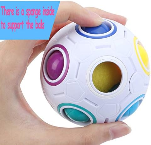 Magic Rainbow Ball Puzzle Fidget Stress Relief Ball Brain Teasers Games 12Holes