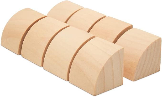 Quarter Circle Wooden Building Blocks Set 1-inch, Pack of 100 Unfinished Wooden Blocks for Crafts & Loose-Parts Play, by Woodpeckers