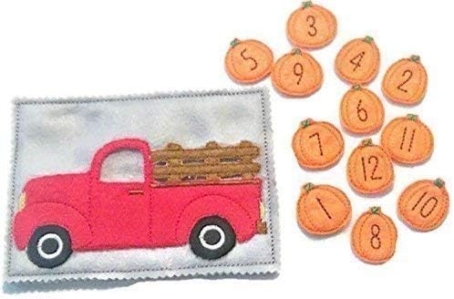 Quiet Book Page - Counting Pumpkin Truck - Interactive Learning Page for Toddlers #56