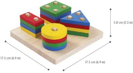 PlanToys® Wooden Shape Sorter Toy for Toddlers, Montessori Kids Learning | wooden shape sorter, montessori color shape recognition, fine motor skill preschool math, STEM development, educational, kids