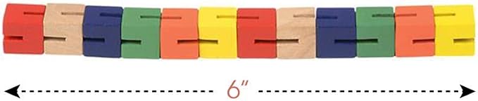 ArtCreativity Wooden Twist Cubes, Pack of 2, Colorful Mind Game, Stretch, Twist, and Lock Brain Teaser Fidget Sensory Toys for Kids, Stocking Stuffer and Party Favors for Boys and Girls