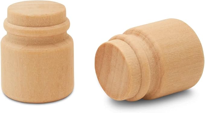 Wood Small Honey Jar 7/8 inch, Pack of 25 Blank Mason Jars for Party Crafts or Decorating Honey Mini Jar Wedding Favors, by Woodpeckers
