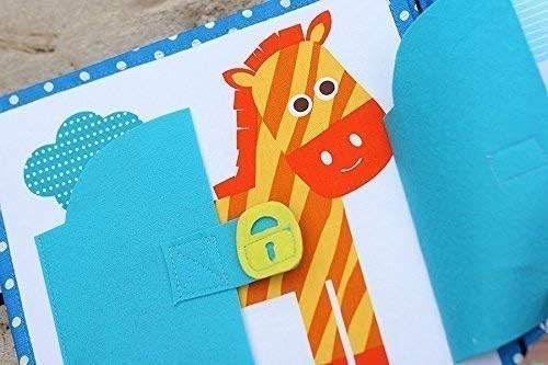 Urban Zoologie Quiet Book - 8 Pages of Safari Animal adventures Baby sensory activity, Handmade by TomToy