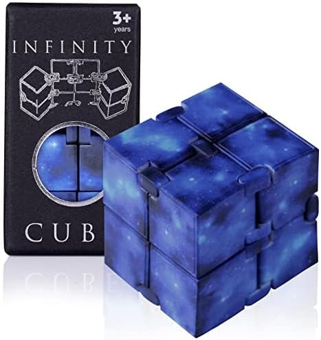 Infinity Cube Sensory Fidget Toy, EDC Tool Fidgeting Game for Kids Adults | Travel Toys Roadtrip Essential, Cool Gadget Anxiety Relief Items for Calm Down, Hand-Held Fidget Toy for Office Home School